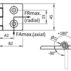 Alternative view of Aluminum Die-cast Hinge 45