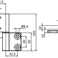 Alternative view of Heavy Aluminum Hinge (Set)