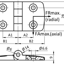 Alternative view of Aluminum Die-cast Combi Hinge 45, Non-detachable, Alu Color