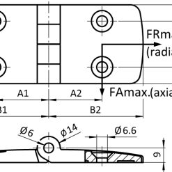 Alternative view of Stainless Steel Combi Hinge 60, Non-detachable