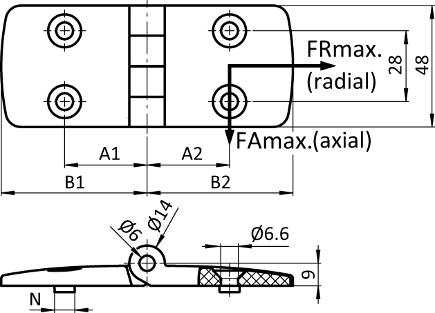 4PCS 50 * 60 * 10MM Nylon Door Hinge Plastic Black Folding Door - View #4
