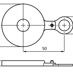 Alternative view of Anti-slip Plate for Extended Swivel Feet 60 PA, Ball Joint 15