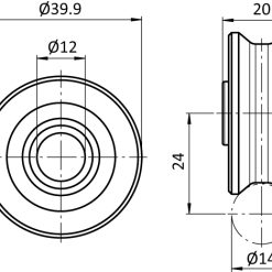 Alternative view of Roller for Shafts Ø 14