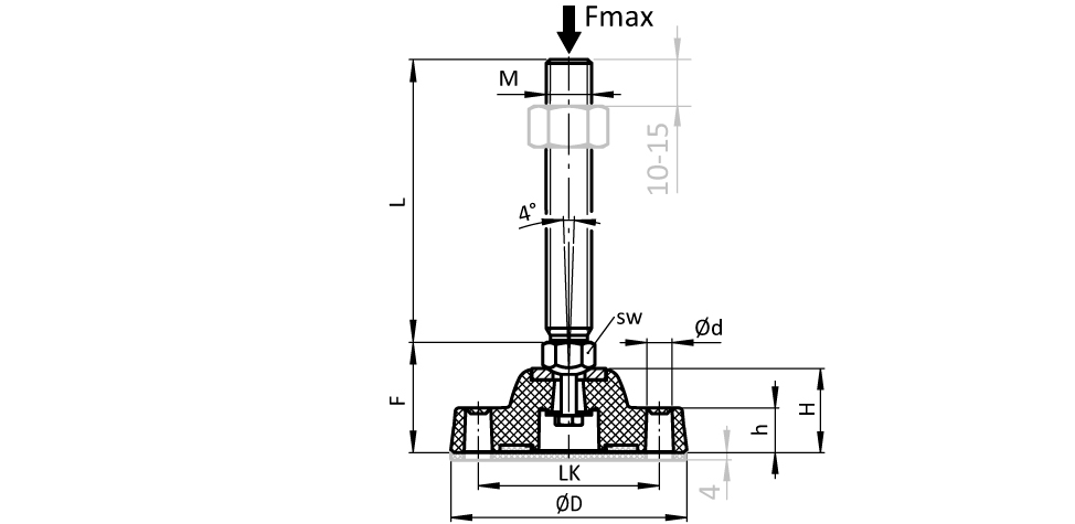 Heavy-duty Pivot Foot, PA / ST - BDH - Image 2
