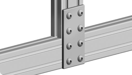 Connection Plate AL Rectangular 8 Hole, 2 Slots Version – Aluminium ...